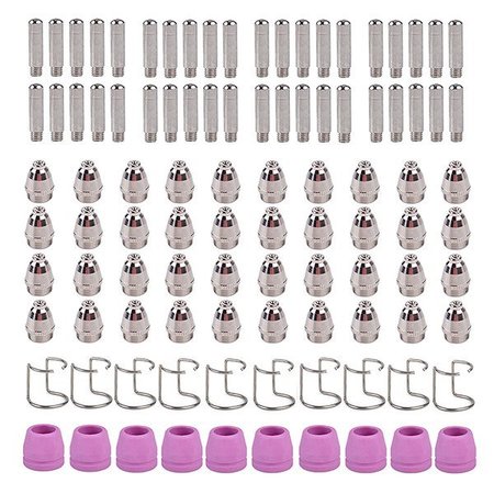 AMICO ELECTRIC 100 Pilot Arc Plasma Cutter Consumables 40-Nozzles 40-Electrodes 10-Cups 10-Guide for CUT-50HF/60HF AG60HF-100